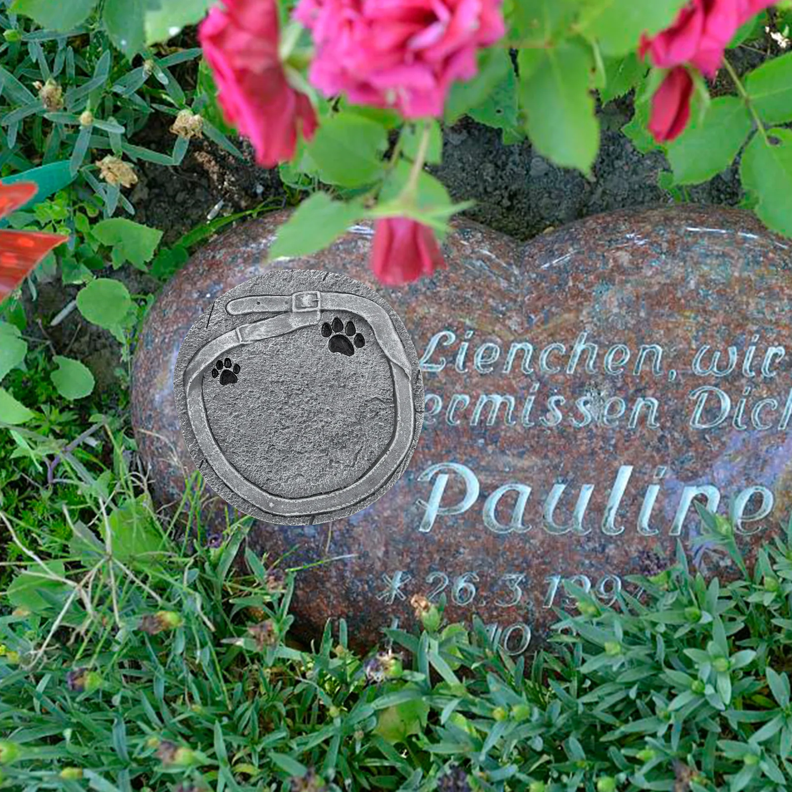 

Pet Memorial Stone Durable Resin Garden Decoration Dog Cat Grave Marker Lost Pets Remembrance Gift Pet Tombstone Gravestone