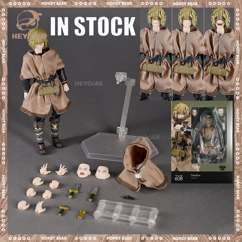Nueva figura de Vinland Saga de 14cm Figma 608 figura de acción de Thorfinn ropa de tela auténtica figura de Thorfinn Pvc coleccionar estatua juguetes regalos