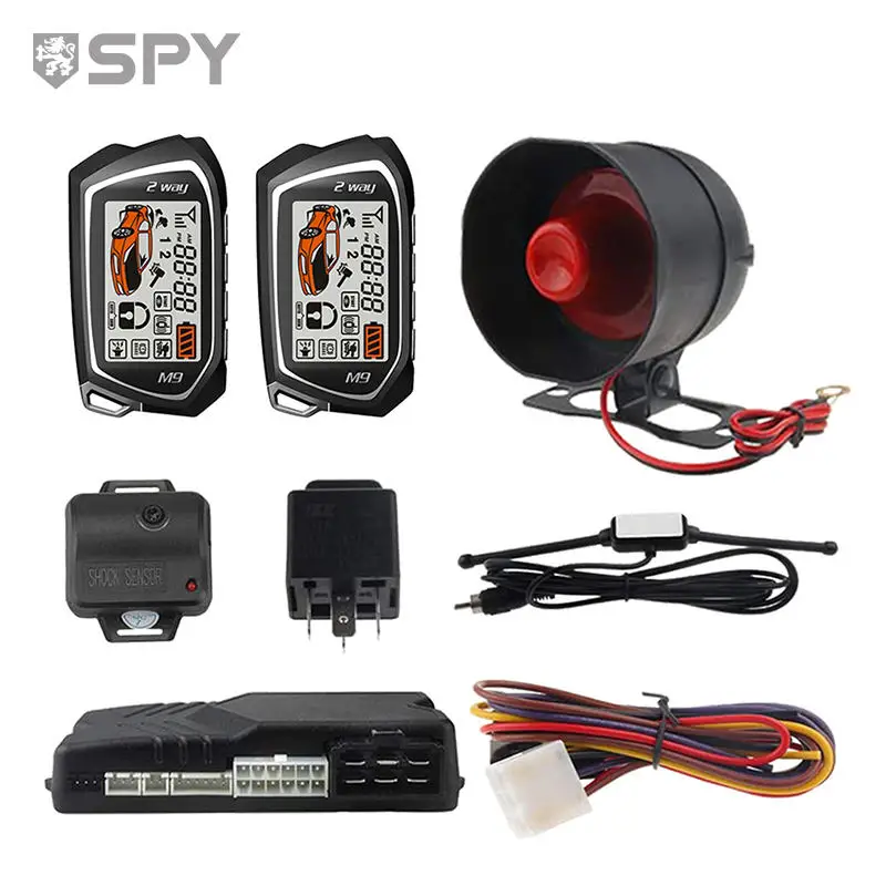 SPY Universal 2 Way LCD Car Alarm System Anti-hijacking Remote Starter Keyless Entry Auto-lock Door Central Lock Remote