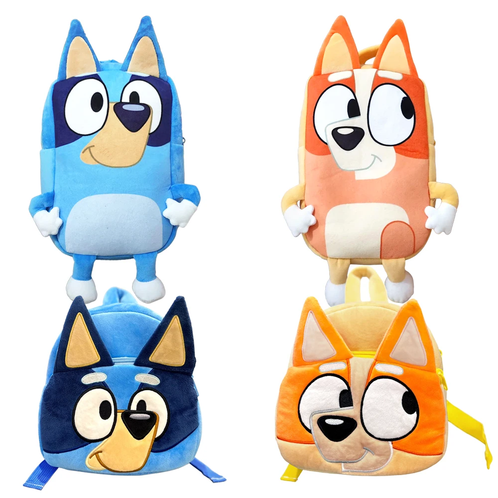 Cartoon Bluey Bingo Family Anime Figure Kindergarten Children Schoolbag Patrol Dog Backpack Kids Gifts