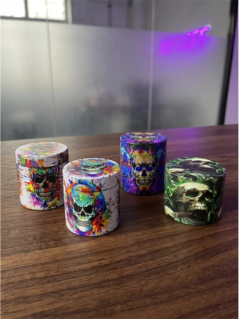 2inch/50mm Multi Skull Grinder Metal 4-layer Spice Mill Manual Pepper Mortar Pestle Tobacco Grass Grinder Smoke Cigarette Tool view 3