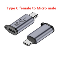 1 pcs Piece Female Type-C Connector to Micro USB Adapter 480Mbps Aluminum Alloy