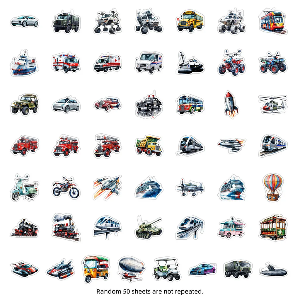 Picture 4: 50PCS Transportation Graffiti Stickers - DIY Decor for Water Cup, Computer, Scooter, Luggage & Phone RecordingYourLife Store