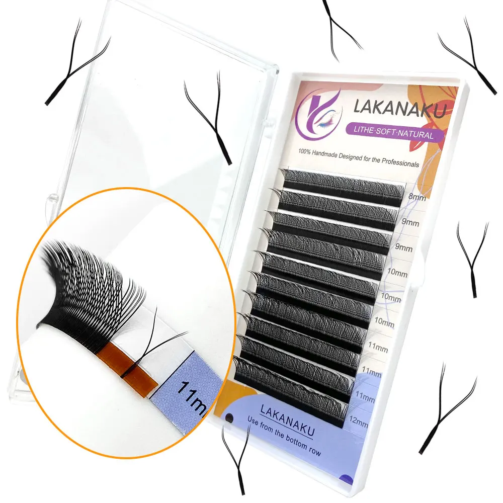 LAKANAKU YY-Extensions de Cils en Cachemire et Vison, Pointes Fendues, Vente en Gros