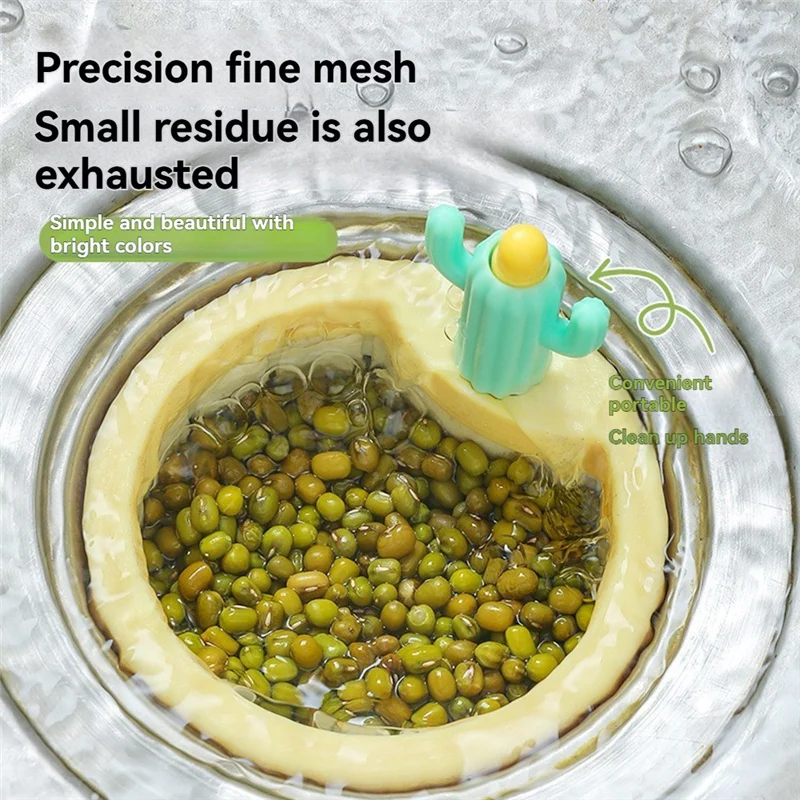 

Best Of 2025-4PCS Пластиковые пробки для раковины кактуса Маленький сетчатый сливной фильтр для раковины Фильтр для кухонной мойки, для легкого ополаскивания Подъемная основа