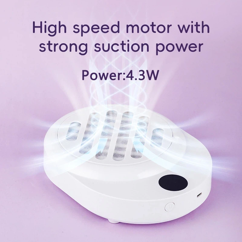 For Grinding And Nail Removal Mini Nail Art Vacuum Cleaner Battery-Powered Brushless Motor Silent Dust Filter