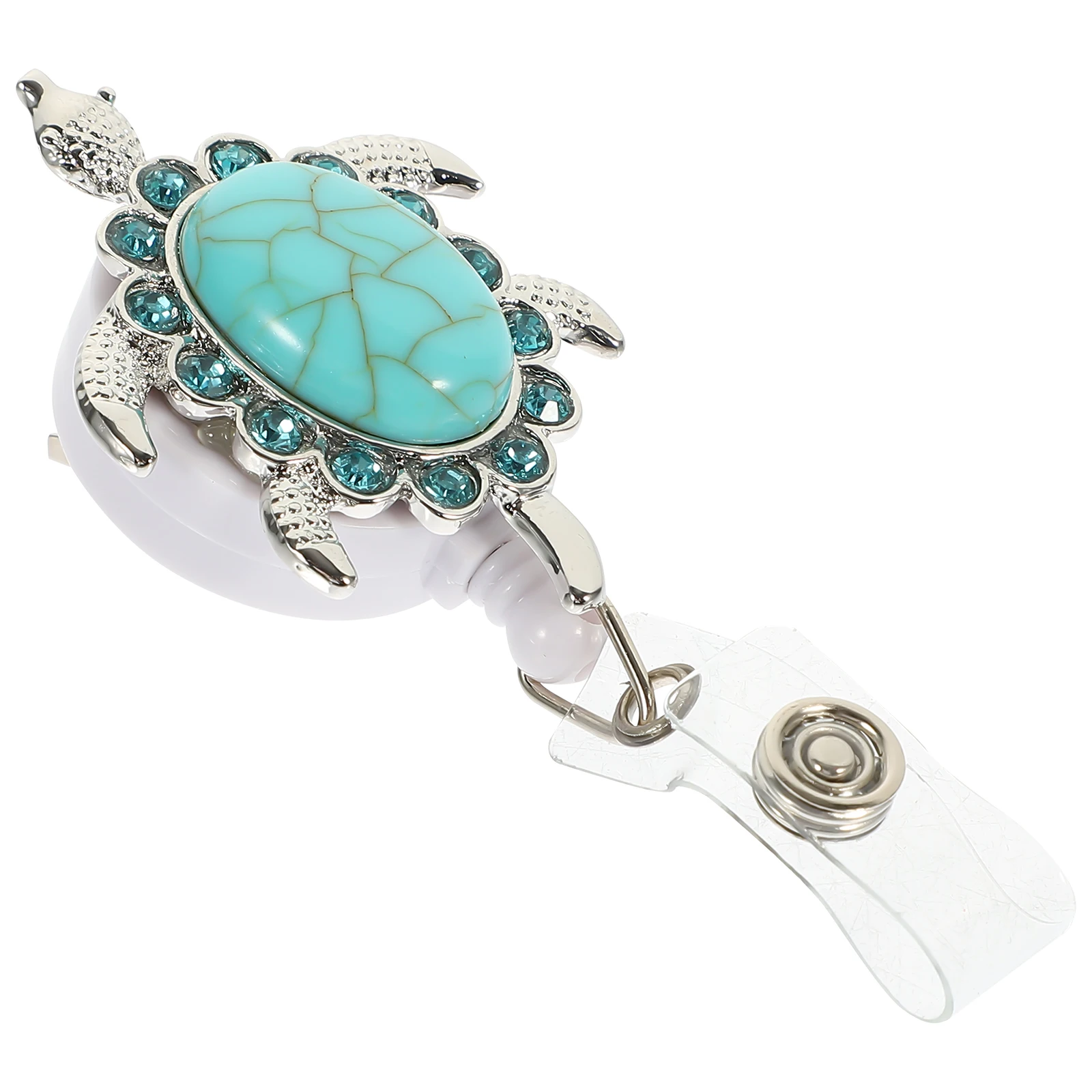 Turtle Shaped Retractable Reel Personalized Backpack Keychain Decorative Multi Purpose Nurse Teacher Student Accessory Bulk Name