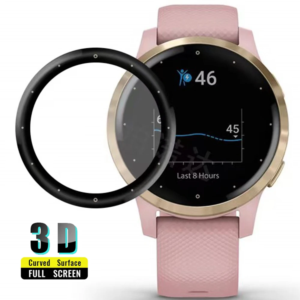 ฟิล์มคอมโพสิตโค้ง3D สำหรับ Garmin vivoactive 4S /active S ฟิล์มป้องกันหน้าจอ1/2/3ชิ้นป้องกันนาฬิกาแผ่นฟิล์มกันรอย