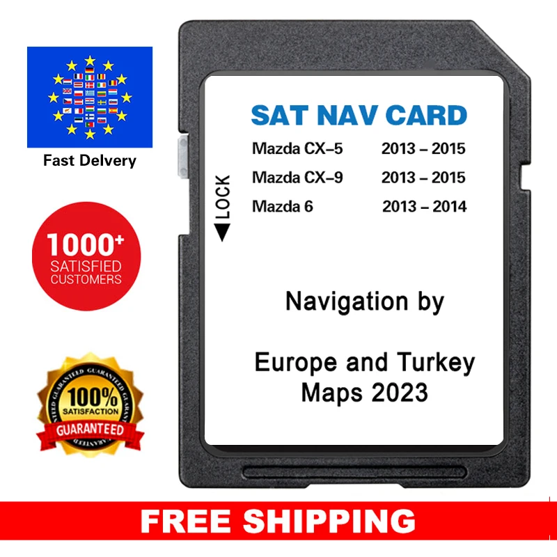 Sat Nav for Mazda 6 CX5 CX9 2022-2023 Navigation Card Verssion EU Turkey UK GPS Map Version Navi Software Update Memory card