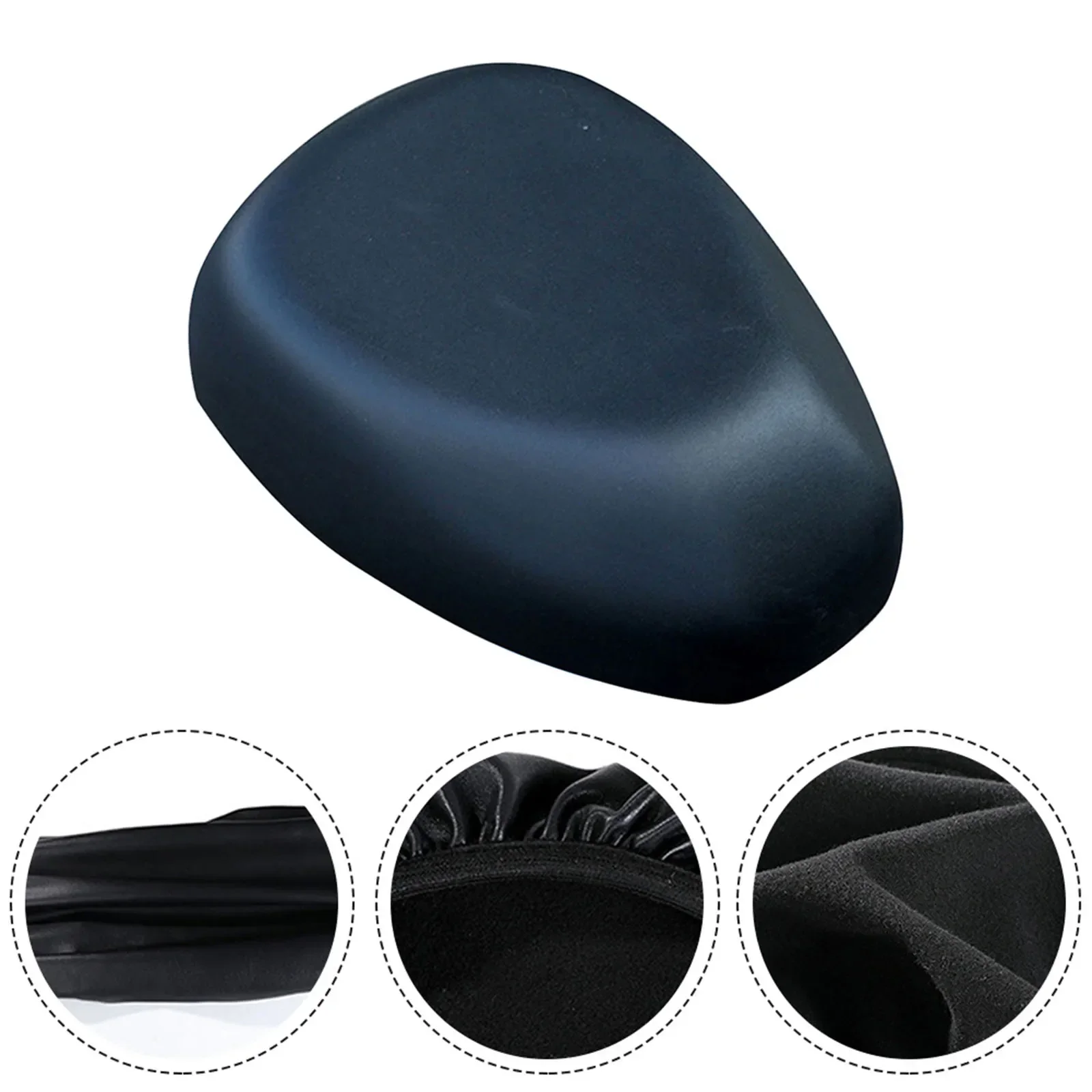 1pc Enlarged Cushion Cover For Electric Bicycles Polyester Black Ebike Saddle Protectors Waterproof Bicycle Elastic Saddle Cover