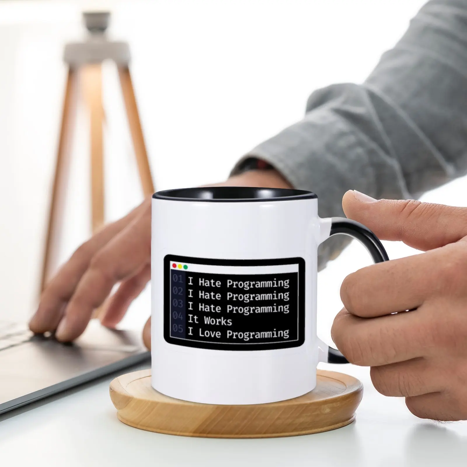 1pc 11oz Funny Code Coffee Mug I Hate Programming Mug for Coworker Programmer IT practitioners Ceramic Cup Drinkware Unique Gift