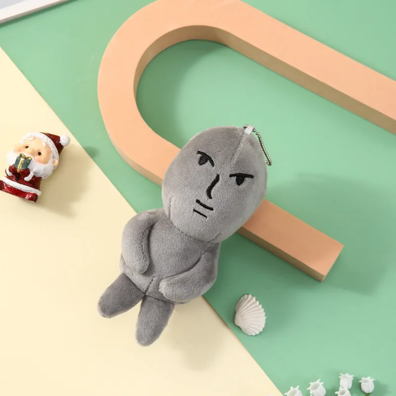 مضحك رمادي حجر رجل أفخم المفاتيح الكرتون محشوة الحيوان على ظهره سحر قلادة الجدة هدية للبنين بنات حفلة عيد ميلاد