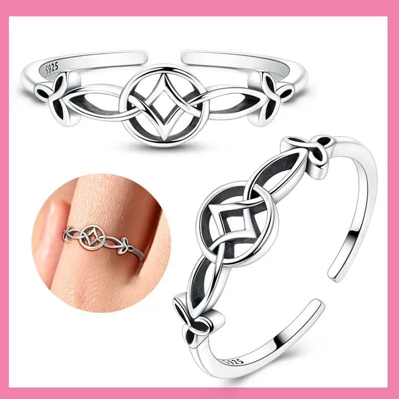 

Оригинальное кольцо из стерлингового серебра 925 пробы с кельтским узлом, женский подарок на годовщину, обручальные кольца для женщин, мужские ювелирные изделия