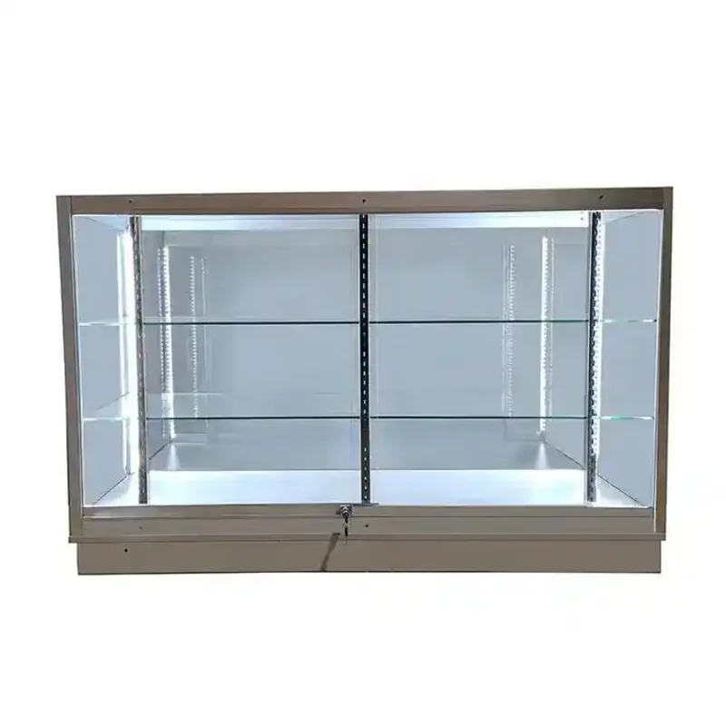 custom.70inch Showcase Smoke Display Cabinets aluminumTempered Glass display counter lockable glass door display cabinet for smo