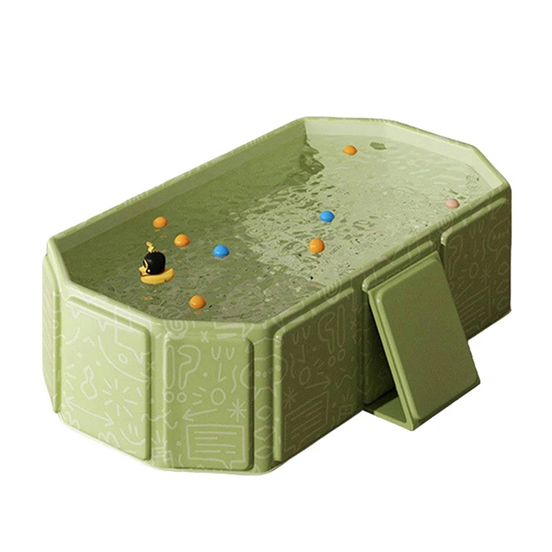 

Portable Folding Baby Bathtub - Thickened Durable PVC: Large SPA Hot Tub for Newborns/Children, Fits Car Use & With Shower