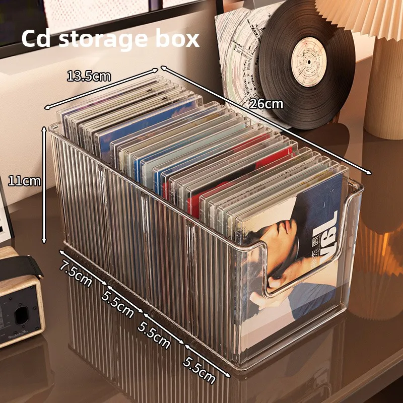 CD Disc Rack Desktop Disc Black Vinyl Record Magnetic Tape Display Storage Rack Collection Storage Album Storage Box 2030
