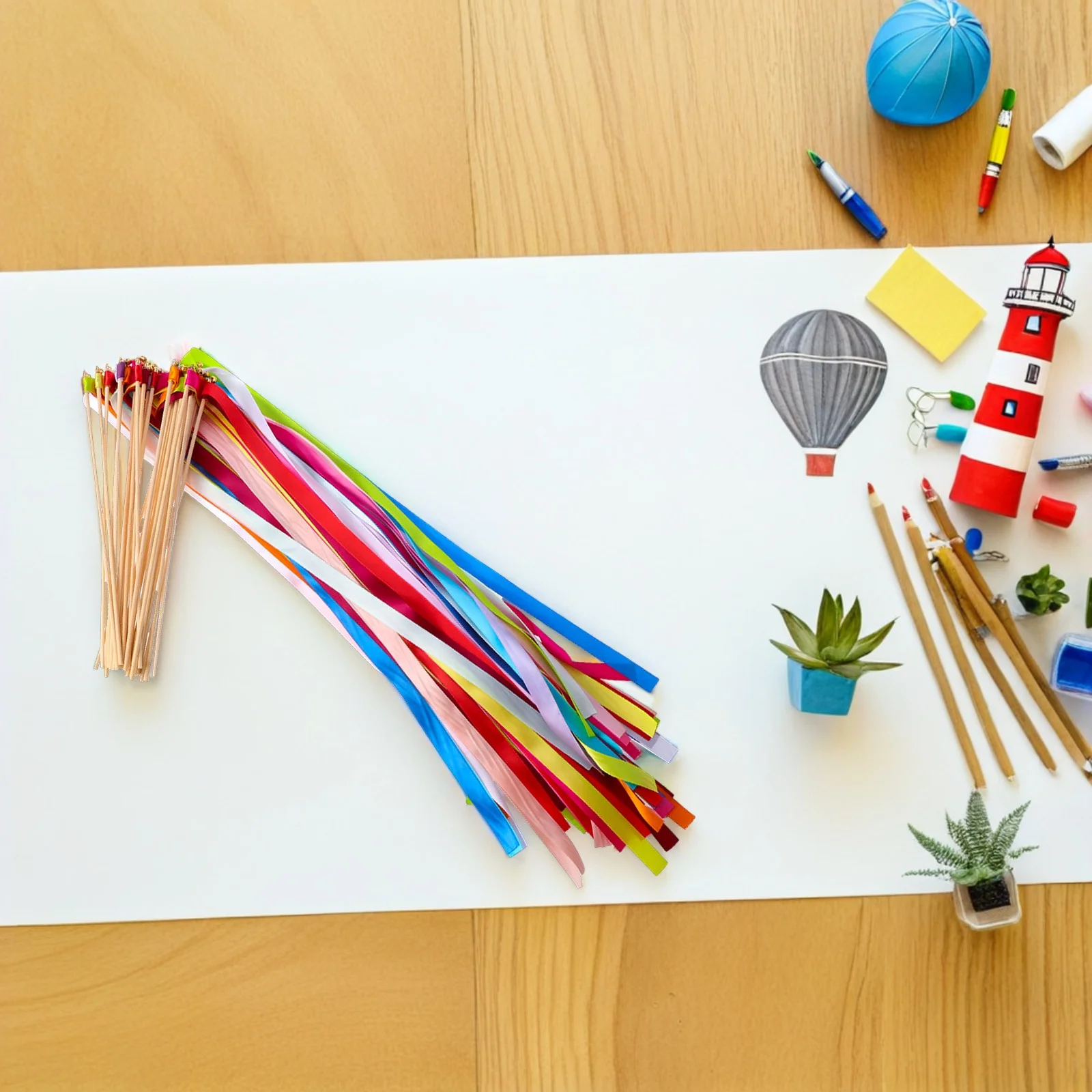 

20pcs Fairy Wands Sticks With Bells Mix Color Wedding Party Streamers For Ceremony Reception Stage Sports Meeting Decorations