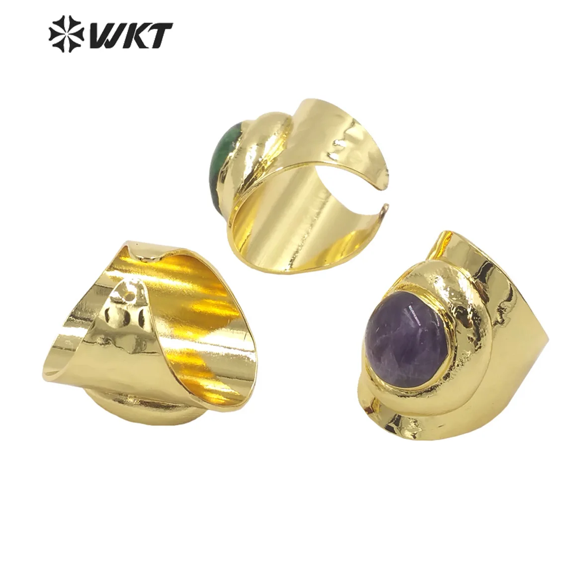 WT-R441  WKT 2023 Hot style gemstone attractive women wedding gift birthday gift ring gold-plate ring hot adjustable INS