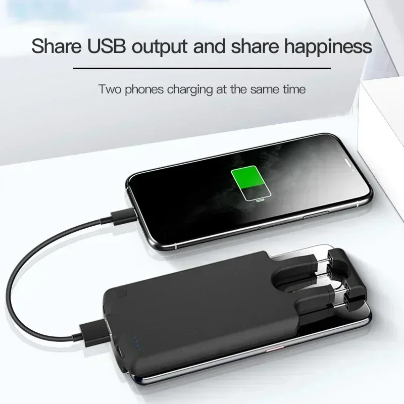 Uniwersalny power bank 10000mAh do iPhone 17 16 15 Pro Max Samsung Huawei Xiaomi Redmi Oneplus Oppo, etui z funkcją ładowarki.