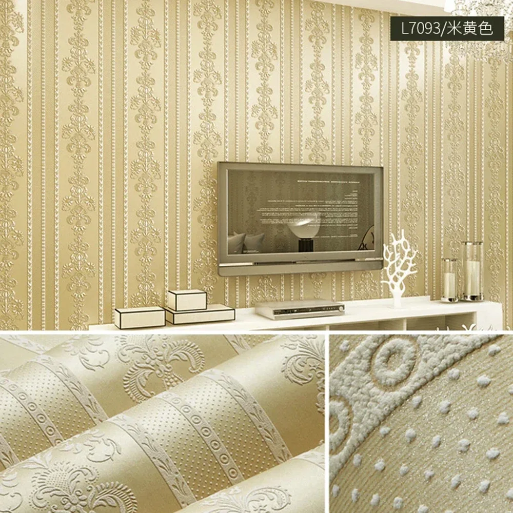 Modern Non-woven Fabric Vertical Stripe Self Adhesive Wallpaper 3D Bedroom Living Room Home Decoration Wallpapers Self Adhesive