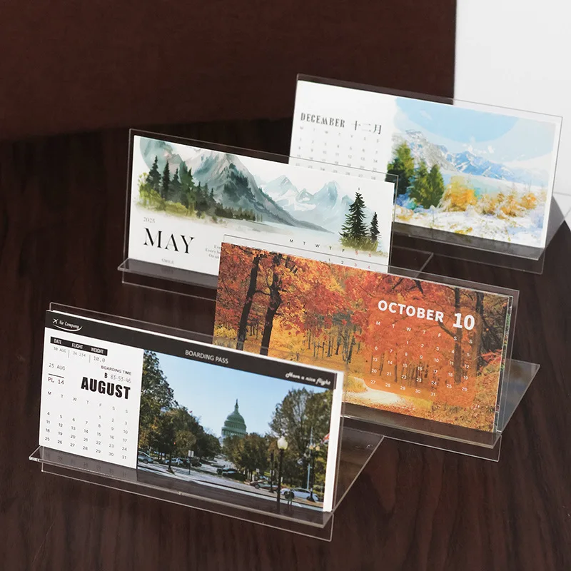 Mr. Paper, 2025 Calendar Set, Four Seasons Scenery Desktop Acrylic Ornament Table Calendar Student Gift