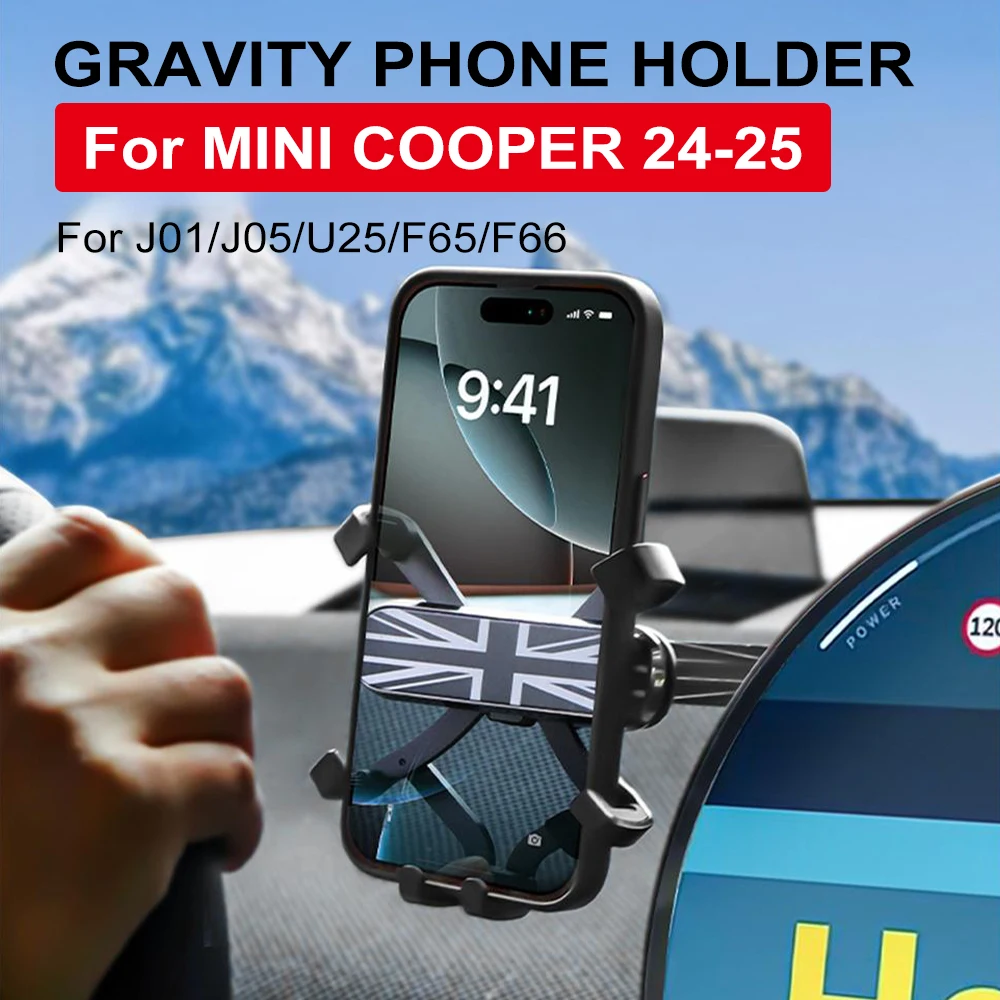 

Автомобильный держатель для телефона, крепление для Mini Cooper J01 J05 Aceman U25 F65 F66, беспроводная зарядка, гравитационная автоматическая блокировка, аксессуар для приборной панели