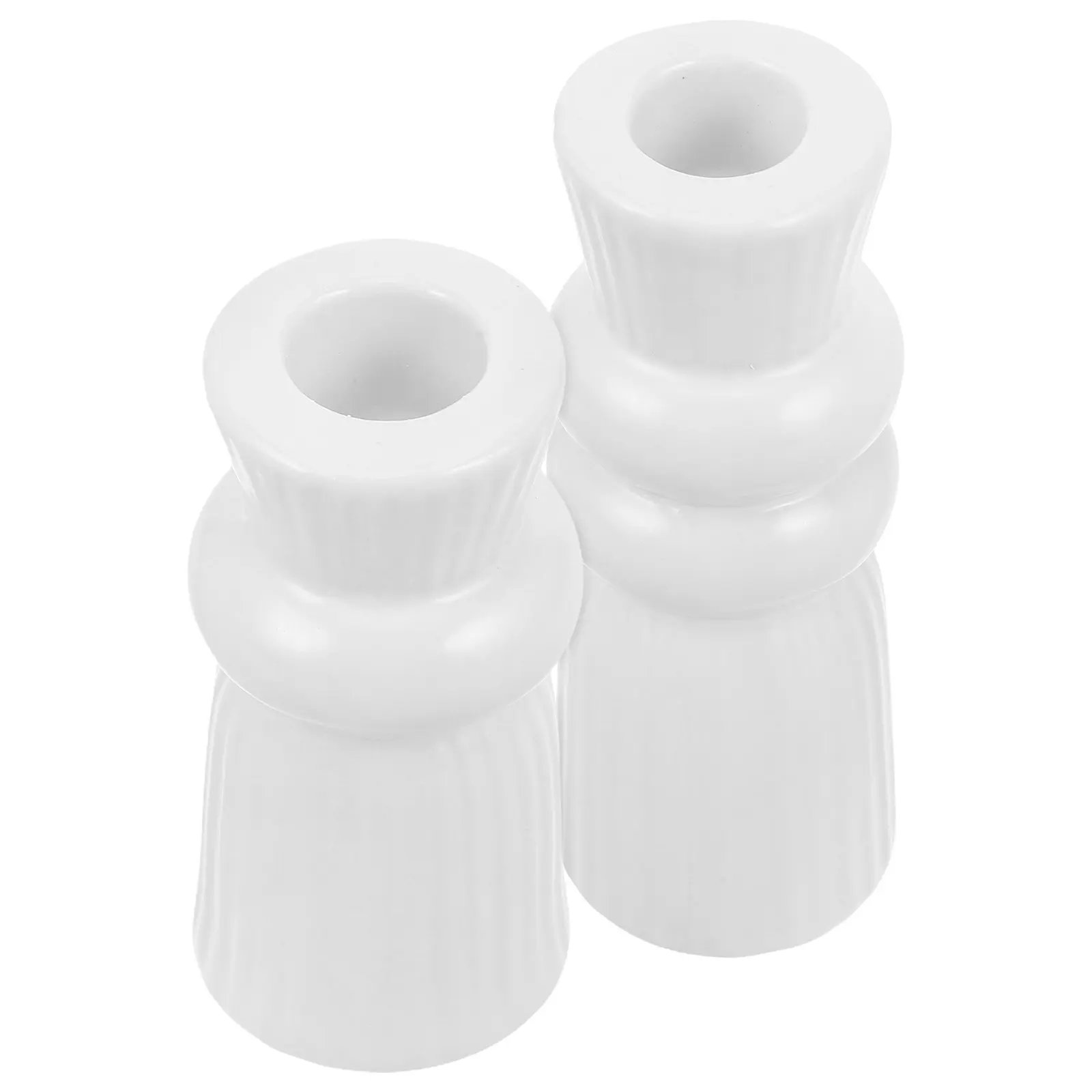2Pcs Modern Ceramic Candlestick Holders Elegant Table Centerpiece for Wedding Home Decor Living Room Tea Light Taper Pillar