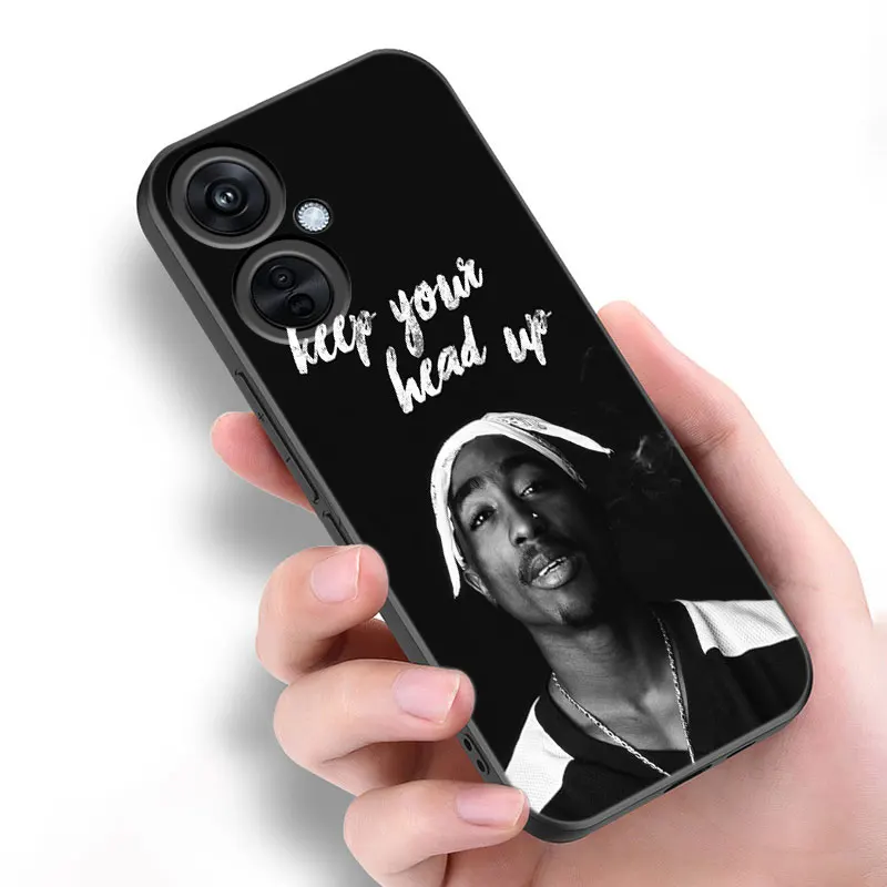 2Pac Tupac Shakur Black Silicone Phone Case For OnePlus 10R 11R 12R ACE 2 3 Pro 2V 3V Nord CE 2 3 4 Lite N10 N20 N30 SE 5G