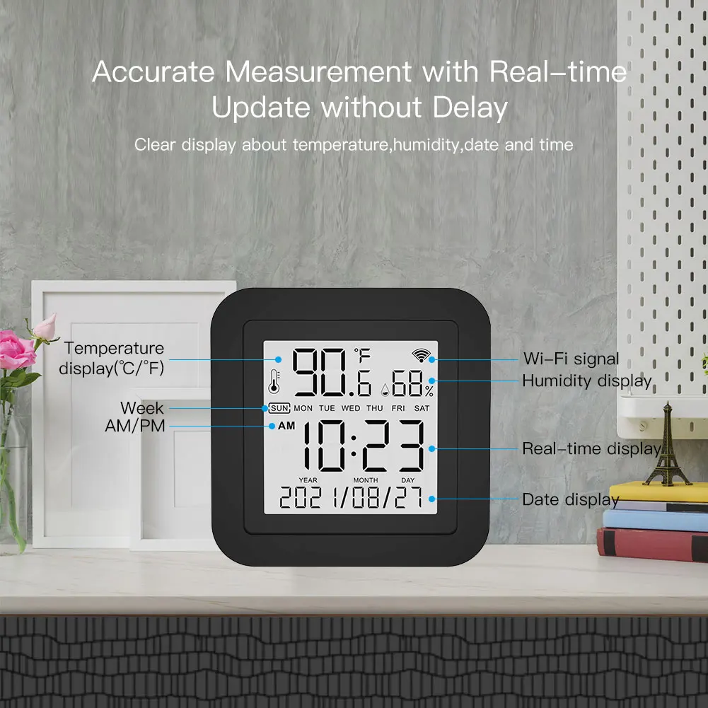 Moes Tuya Smart WiFi IR Remote Control with Temperature and Humidity Sensor APP Remote Control for Air Conditioner TV AC view 2