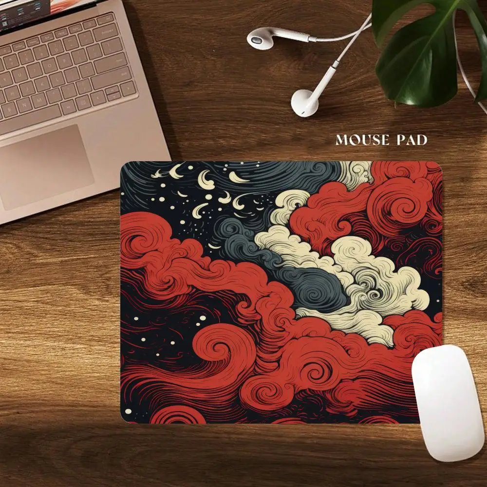 

Artistic illustration design small-sized mouse pad desk mat gaming mats pc accessories laptop office pads rubber anti-slip base