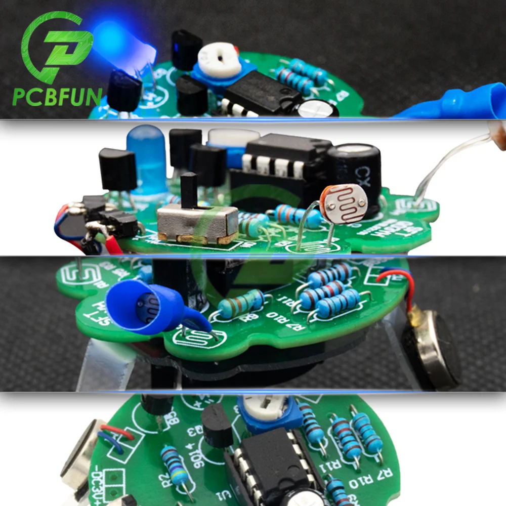 LED Breathing Light Photosensitive Sensor Mobile Robot Part Electronic Soldering DIY Kit Simulated Firefly Flashing Robot Toy