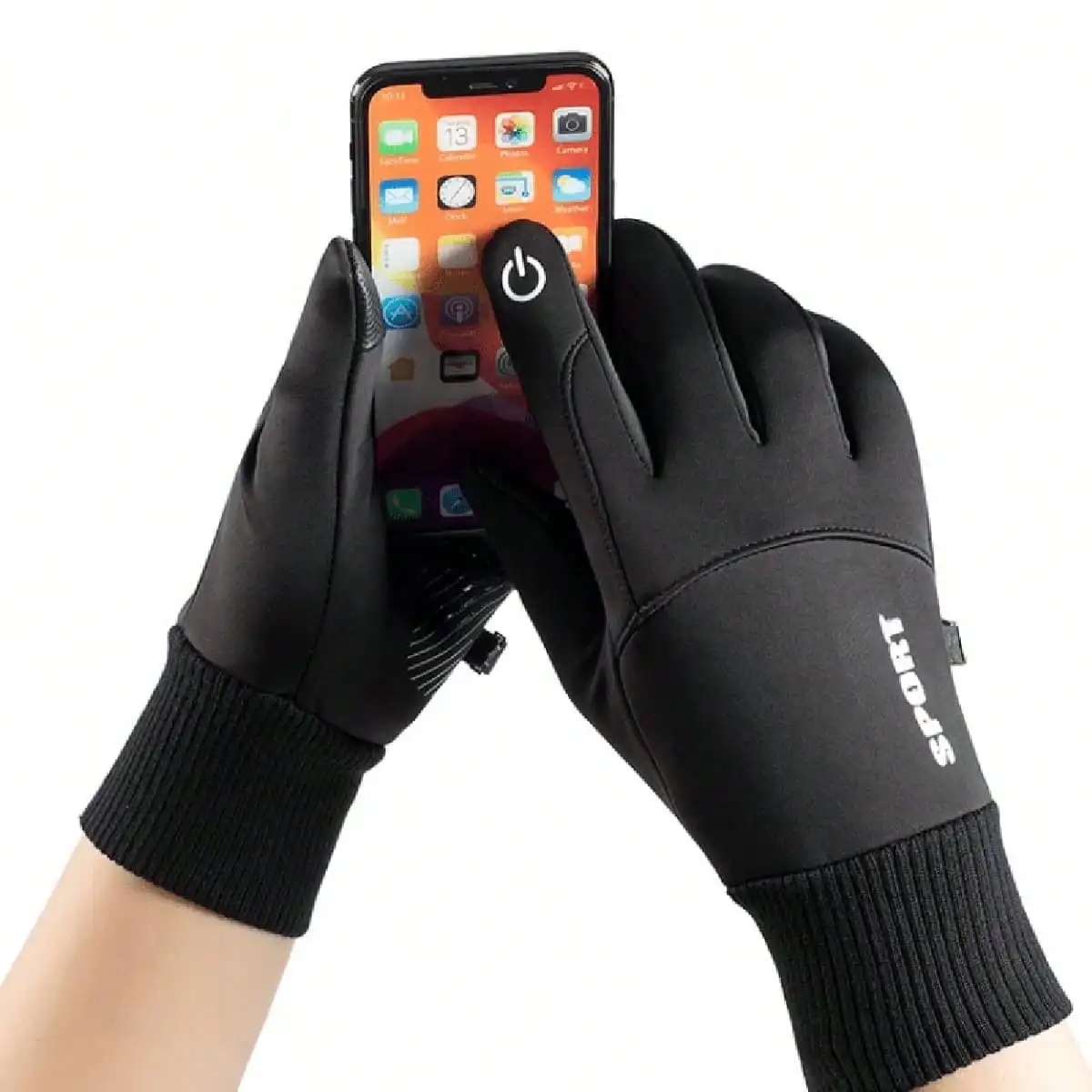 1 pair Winter Gloves With Touchscreen Compatibility And Anti-slip Grip Suitable For Outdoor Activities