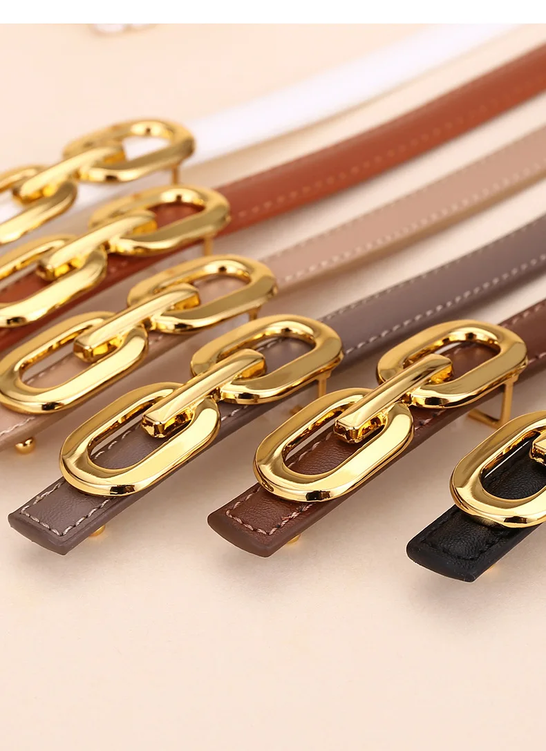 Hochwertiger Damengürtel; Feine und leichte Luxus-Modeaccessoires; Ledergürtel für Damen; Vielseitiger 8-förmiger Gürtel für – Detail 10