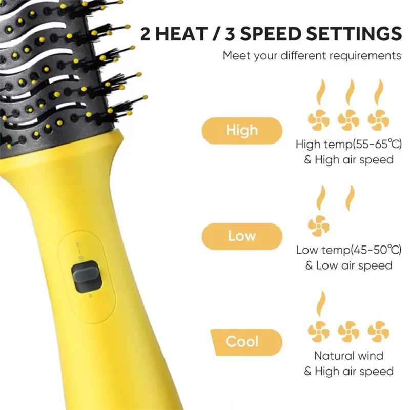 Household 3-in-1 Hot Air Comb Straightener No Harm to Hair Curling Rod Straight Curling Multi functional Blowing Comb