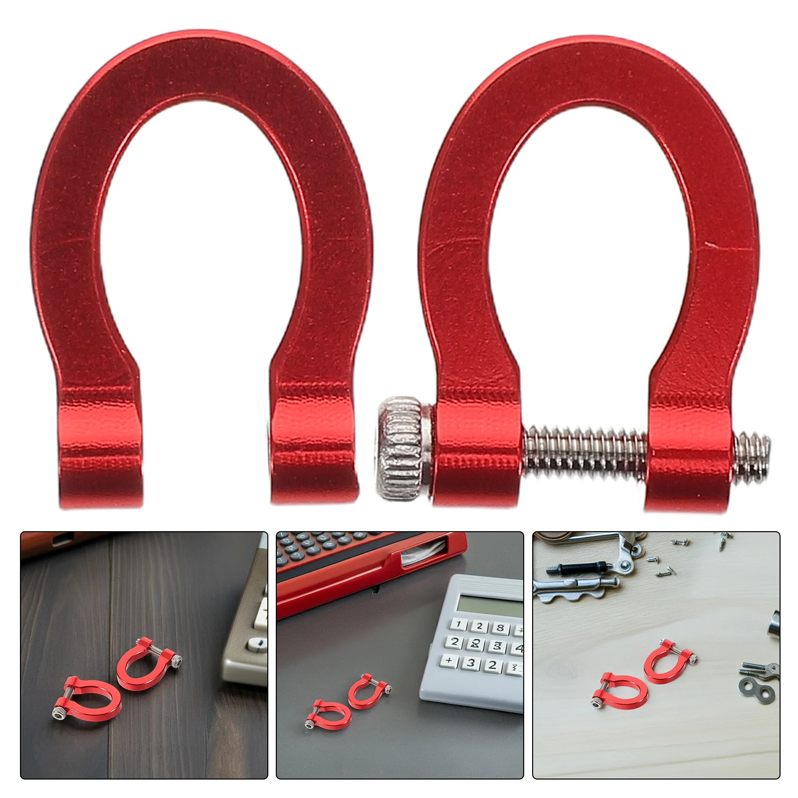 

2Pcs Rc Car Towing Hook Aluminum Alloy Sturdy Reliable Long Lasting Versatile Use for Various Models Decorative Shackle