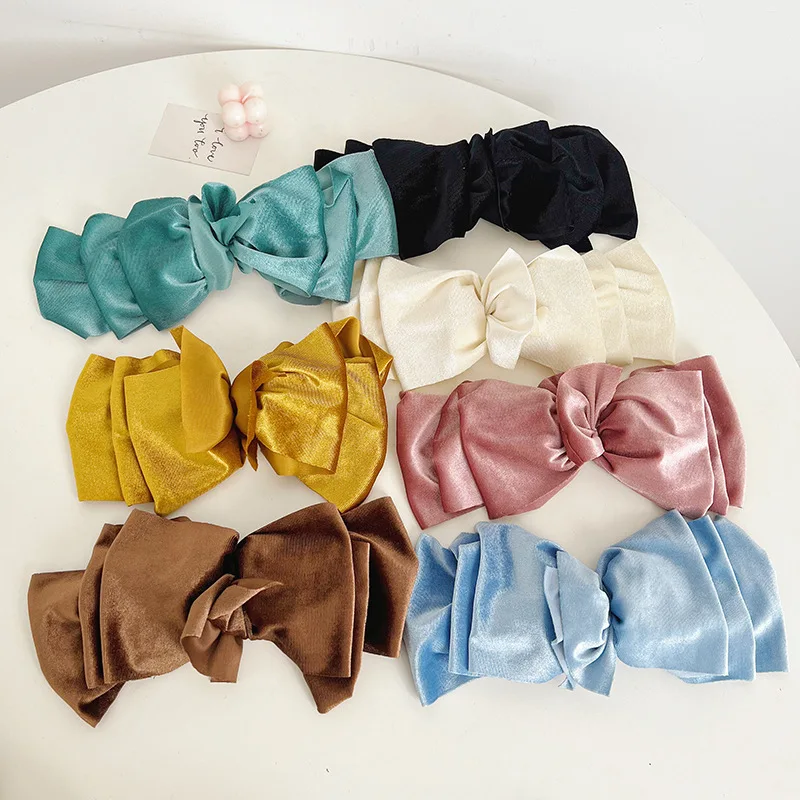 1PC Korean Large Velvet Bow Hair Clips For Women Girls Tassel Long Ribbon Hairpins Barrettes Headwear Hair Accessories Hot