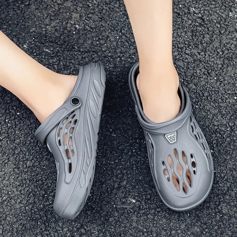 Summer Mens Sandals Light EVA Casual Shoes Hole Shoes Clogs Lovers Home Garden Outdoor Male Beach Flat Slippers Big Size 49