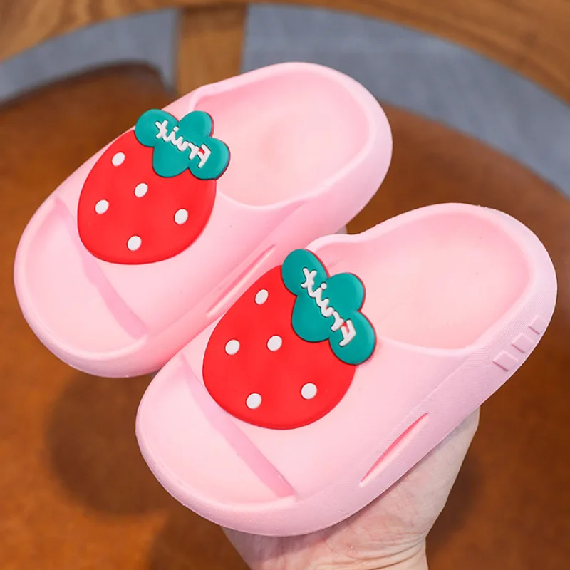 New Summer Boy Girl Cartoon Beach Shoes Children Soft Sole Non-Slip Water Sandals Kids Flip-Flop Casual Sandals Bathroom Shoes