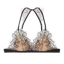 Women Sexy Lace Bra Thin Lingerie Breathable Underwear Elegant Embroidery Casual Female Bralette