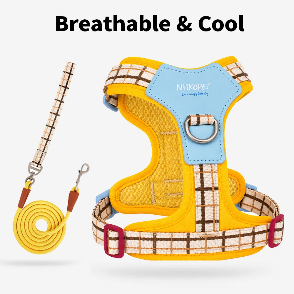 2‑Piece Dog Vest Harness Set, Adjustable & Breathable, Multiple Colors Available