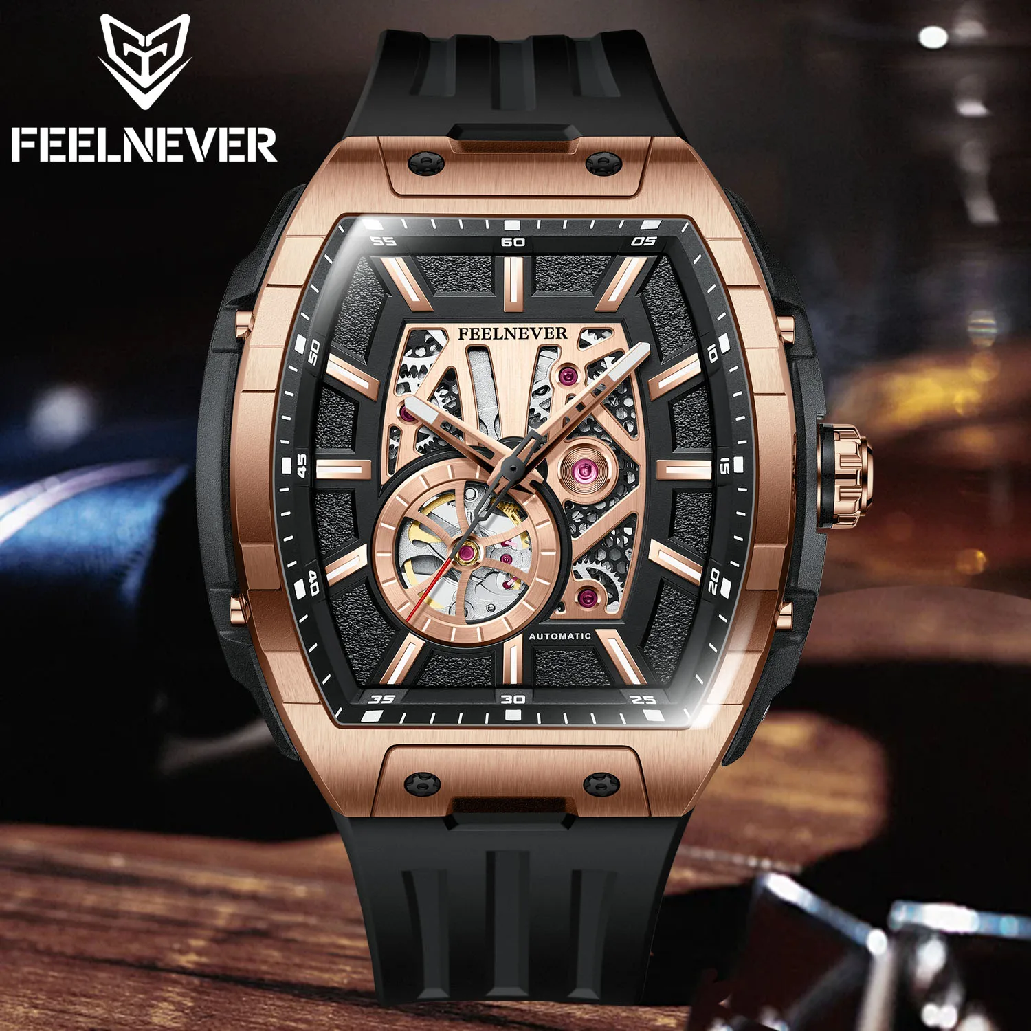 Reloj con movimiento LIGE 8250, relojes mecánicos para hombre, reloj automático resistente al agua con espejo de zafiro de acero inoxidable 316L de lujo para hombre