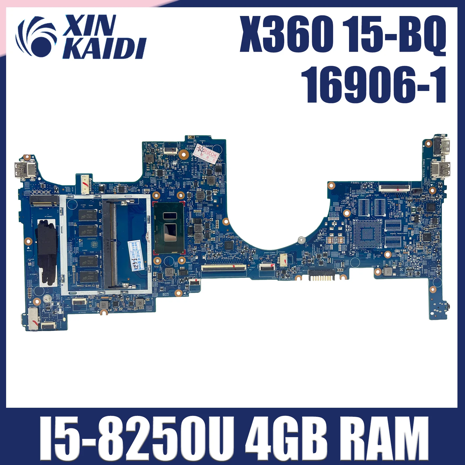 16906-1 Mainboard For HP Envy X360 15-BQ 15M-BP Laptop Motherboard With I5-8250U 4GB RAM 934999-001 934999-601 934998-601