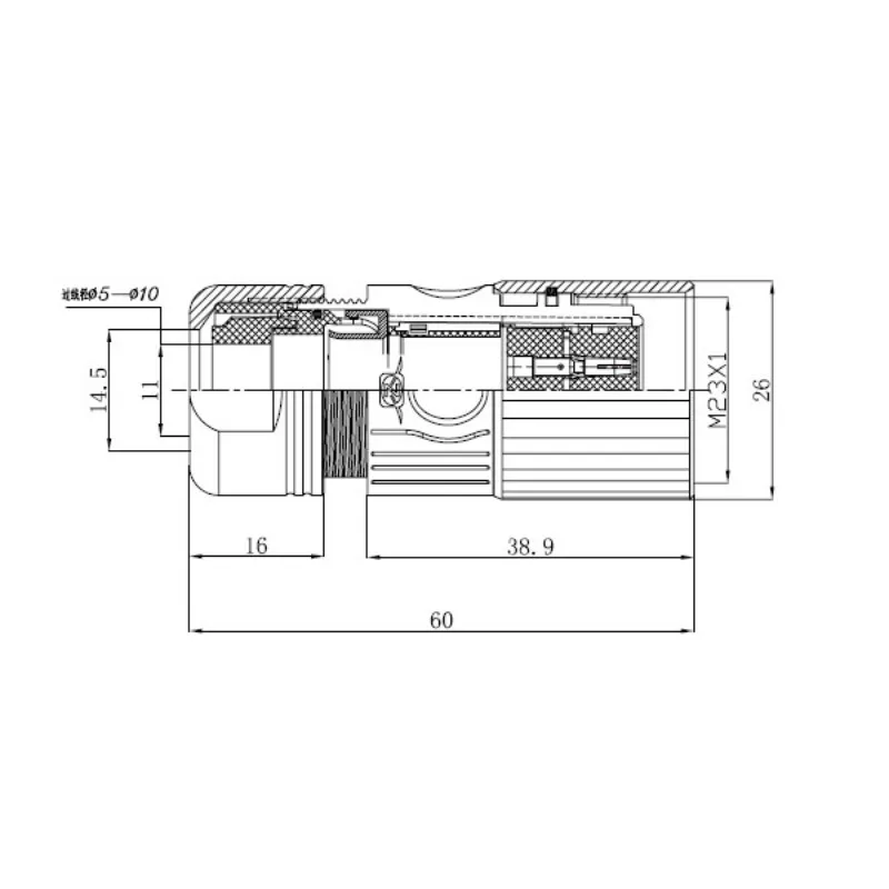 M23 Straight Female Circular Connector 6‑19 Pin Encoder Signal Aviation Plug Industrial Solder Cable Connector