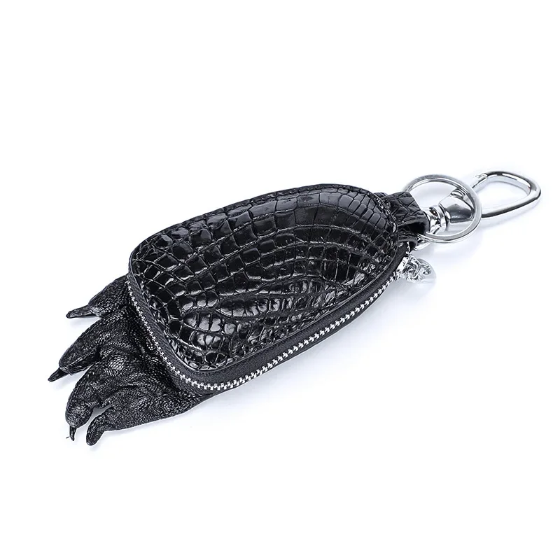 2025 New Fashion Crocodile Skin Genuine Leather Men Car Key Wallets Multi Function Key Case Male Zipper Housekeeper Holders