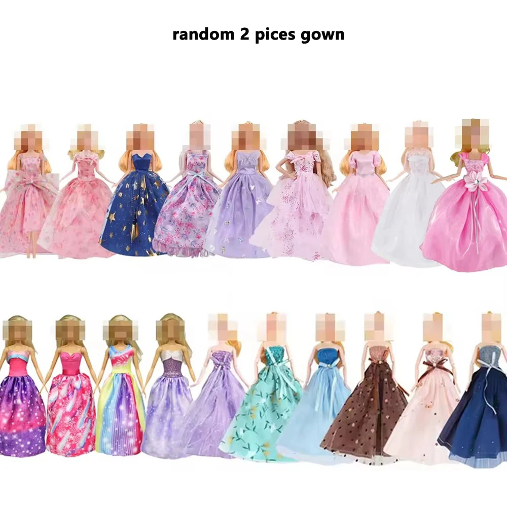 45PCS Pakaian Boneka 11.5'' = 2 Gaun Pengantin 2 Atasan 2 Celana 2 Gaun 2 Baju Renang 5 Rok dengan Penyangga 10 Sepatu 22 Aksesoris untuk Boneka 32cm
