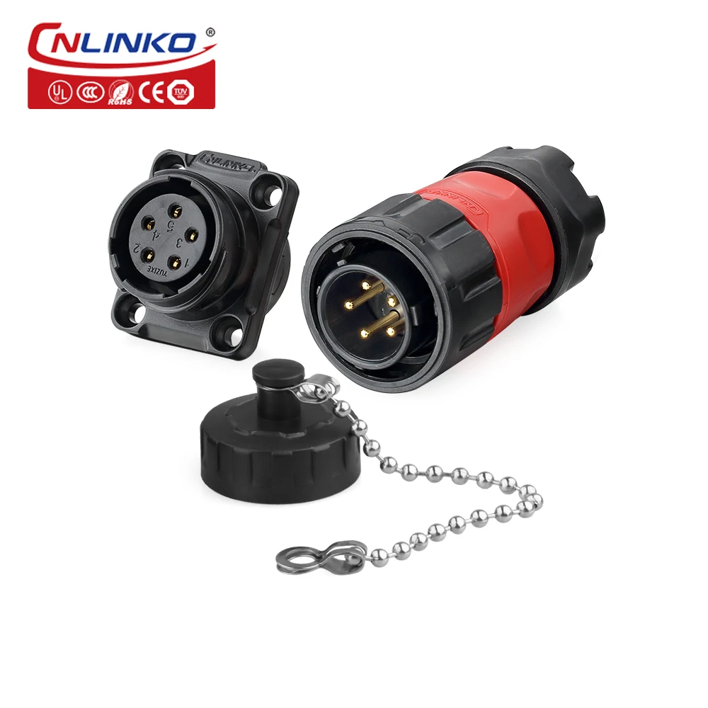 CNLINKO M20 2/3/4/7/9 Pin Industriële Connector PBT Plastic Paneelmontage 12V 5A-20A Waterdichte IP68 Elektrische Connector YM20