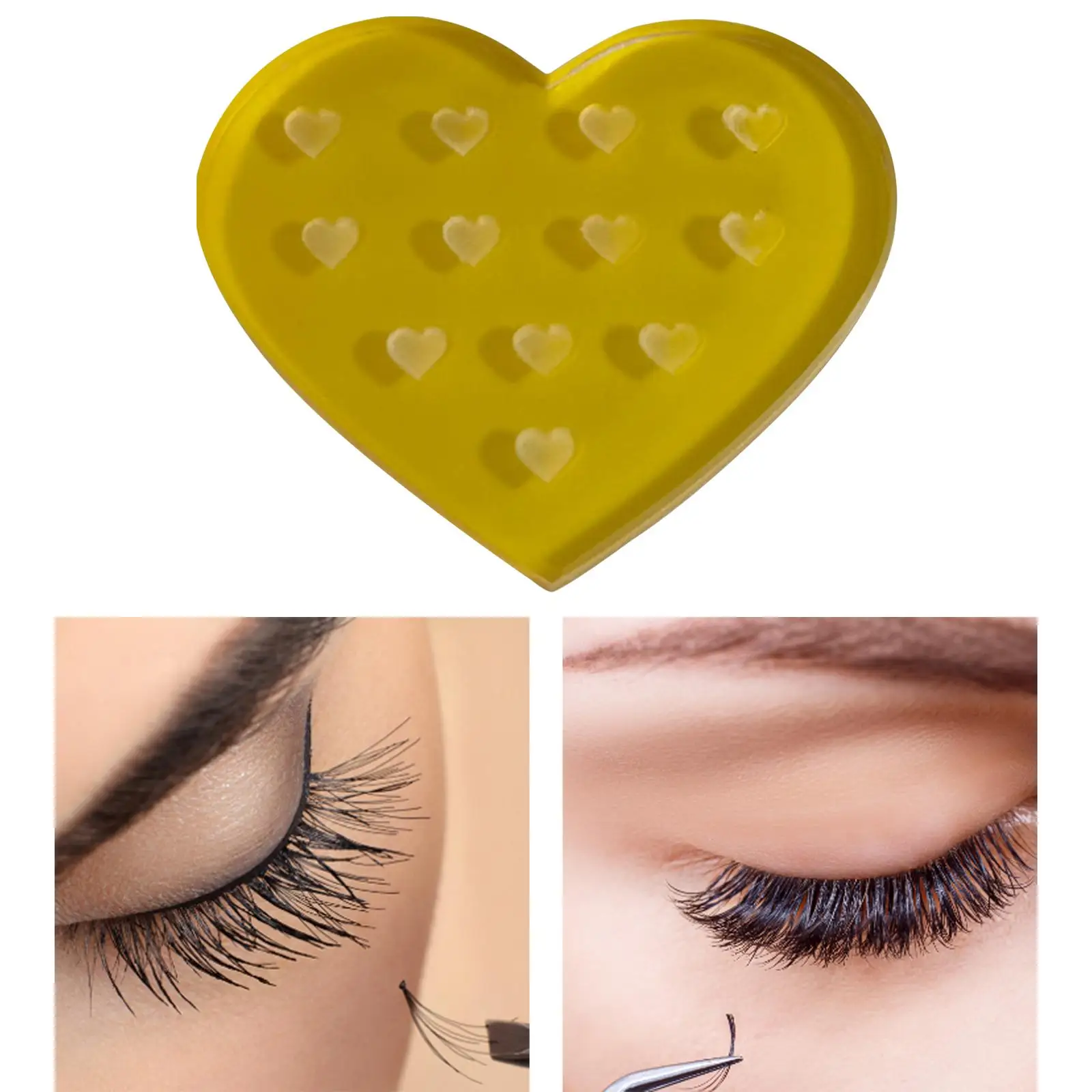 Clear Crystal Glass Eyelash Glue Plate 12 Holes Organizer for Eyelash Extension False Lashes Lifting Salon Supplies