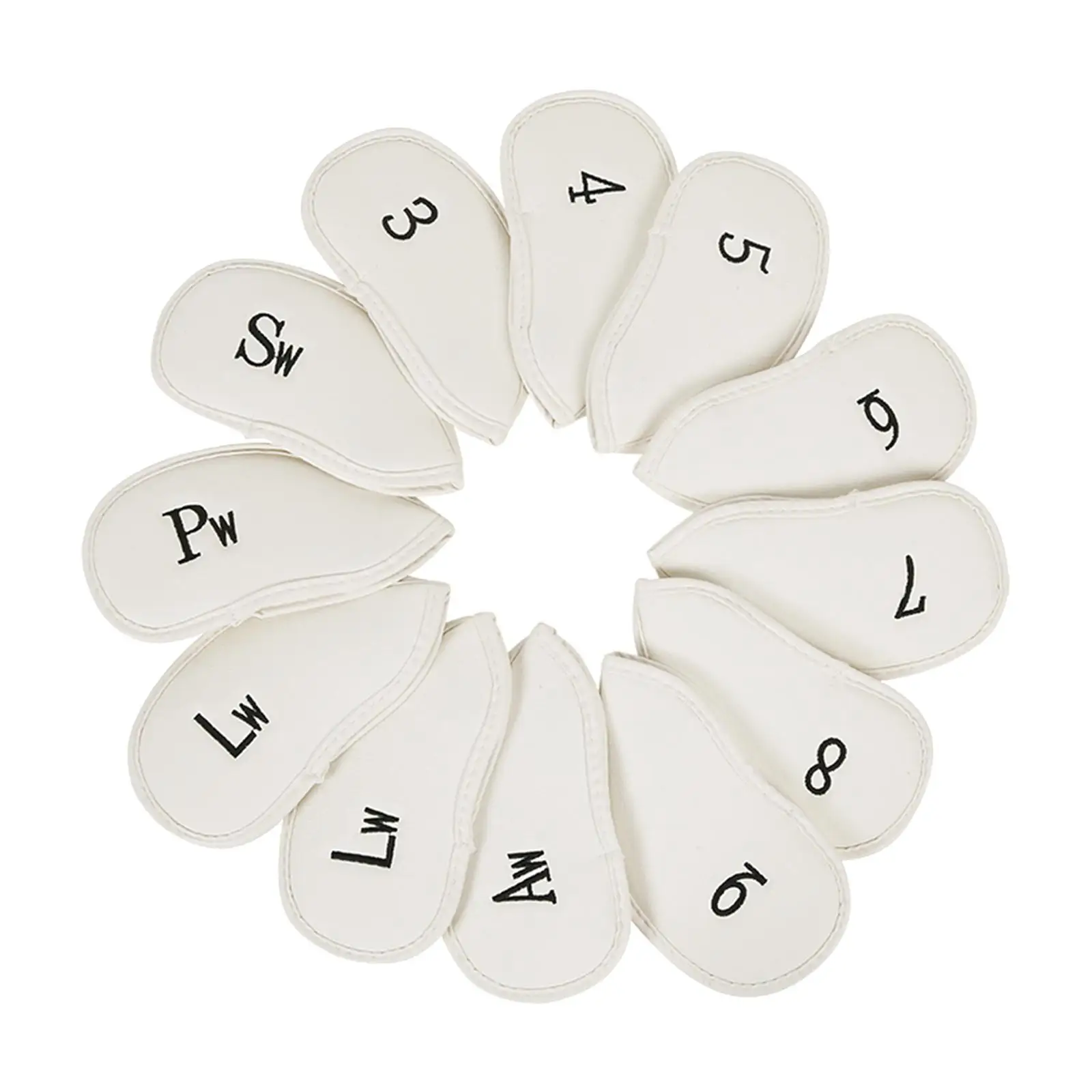 

12 Pieces Golf Iron Headcovers Embroidery Numbers Golf Club Head Cover