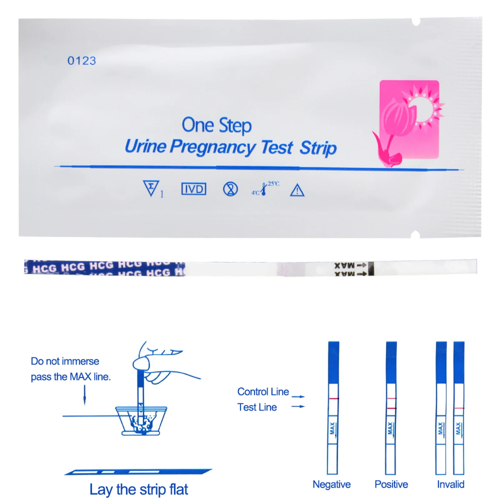 Women HCG Test Strips 20pcs Early Pregnancy Test Sets Female Household Urine Measuring Kit Self-testing Quick Over 99% Accuracy