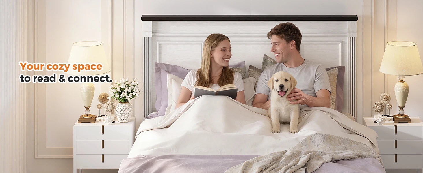 Queen size bed frame with storage